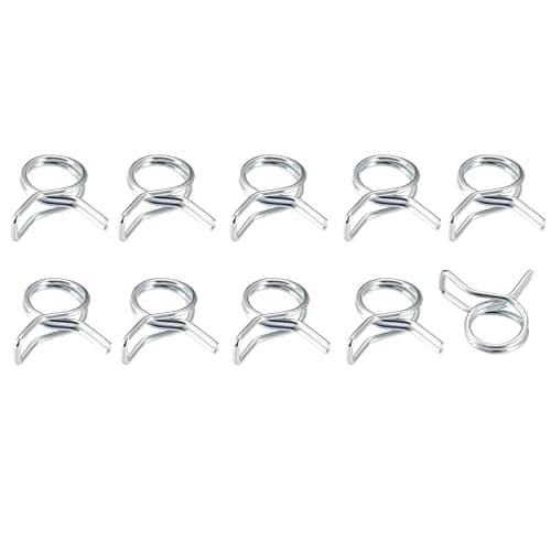 Image of METALLIXITY Spring Hose Clamp (16mm/0.63") 10Pcs, Double Wire Spring Steel Clips - for (16mm to 17mm/0.63" to 0.67") OD Home Garden Hose Tube Fastening