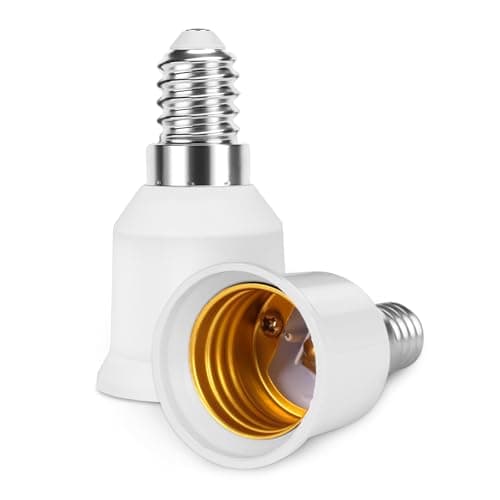 Image of AUAUY E14 to E27 Socket Adapter Converter, Small Screw to Screw Edison Light Bulb Converter Adapter, Maximum Power 60W, Rated Voltage 220V, SES to ES Adapter for Incandescent Bulbs, LED Bulbs, 2 Pack