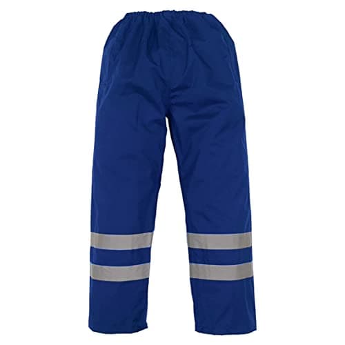 Image of Yoko Mens Hi-Vis Waterproof Contractor Over Trousers (Pack Of 2) (2XL) (Navy Blue)