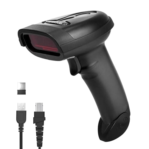 Image of NetumScan Wireless Barcode Scanner 2 in 1 (2.4G Wireless & USB Wired) Handheld 1D Bar Code Reader USB Rechargeable for Computer MAC Laptop 1698W
