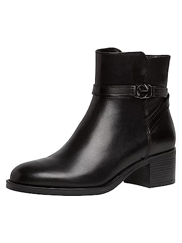 Image of Tamaris Women's Leather Block Heel Ankle Boots, black, 6 UK