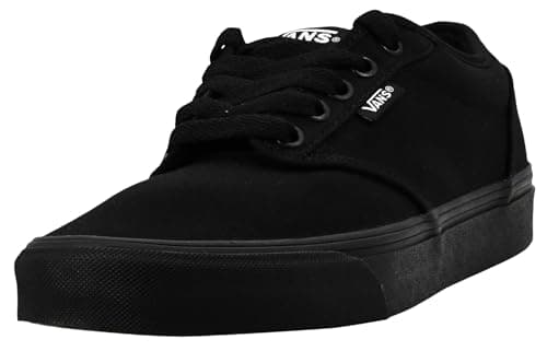 Image of Vans Mens Size 8, Atwood Sneaker Triple Black Canvas Lace Up Shoes, Low Top Men's Trainers, Lightweight Old Skool Sneakers Skate Shoes (8 UK)