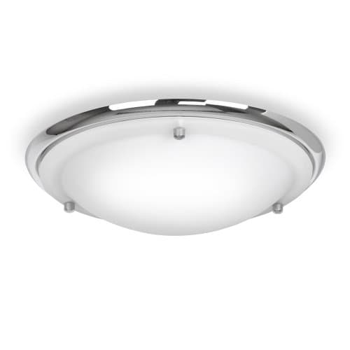 Image of MiniSun | Modern Silver Chrome and Glass Flush Ceiling Light | Bath Ceiling Lights, Home Décor & Improvement Essential | Includes 4W LED Bulb [Cool White] | Mains Wired