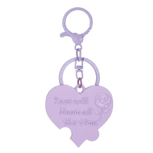 Image of YPBEW Letter Keychain Jewelry Piece Sturdy Alloy Construction Heart Shaped Rings for Keys and Styles Statements Rose Alloy Keychain Jewelry