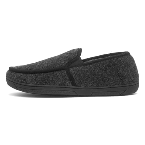 Image of The Slipper Company Men's Grey Warm Lined Moccasin - Size 10 UK - Grey