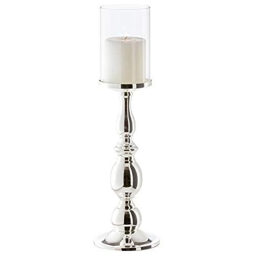Image of EDZARD Candlestick/windlight Mascha, height 17,7 in, silver plated, tarnish protected, for candles up to ø 3,9 in
