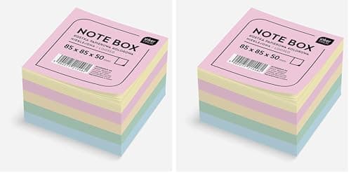 Image of Interdruk Coloured Memo Cube 85 x 85 x 50 mm Loose Sheets (Pack of 2)