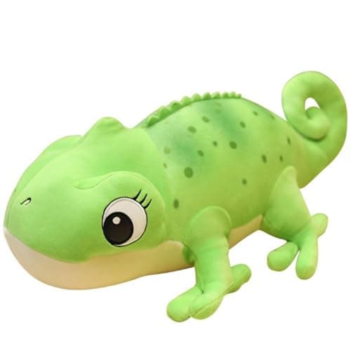 Image of OUKEYI 11.8 Inch/30cm Lizard Plush Pillow, Cute Chameleon Plush Doll, Kawaii Stuffed Animal Lizard Plush Toy Hugging Pillow,Cute Sofa Room Decoration, Gifts for Kids Boys Girls (green)