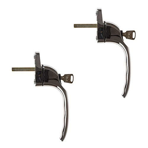 Image of Yale P-2YWHLCK40N-PC Universal Window Handles, fits Right or Left Handed windows, 40mm spindle, Lockable, Visi Packed, suitable for PVCu windows, Polished Chrome Finish, Pack of 2