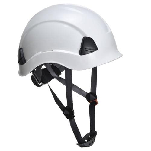 Image of Portwest PS53 Height Endurance Helmet Hard Hat Head Protection Construction Electrical Safety Work Adjustable Chin Strap 6-Point Harness, White, One Size