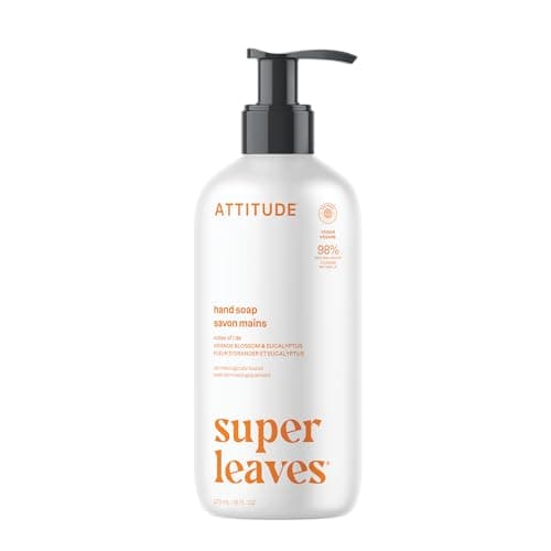 Image of ATTITUDE Liquid Hand Soap, EWG Verified, Plant and Mineral-Based, Vegan Personal Care Products, Orange Blossom & Eucalyptus Scent, 473 mL