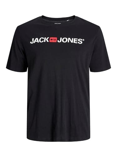 Image of JACK & JONES Men's Jjecorp Logo Tee Ss Crew Neck Noos Ps T-Shirt, Black, 5XL UK