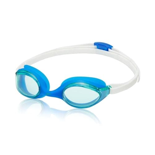 Image of Speedo Unisex-Youth Hyper Flyer Swimming Goggles| Comfortable Fit | Adjustable Design | Anti-fog | Anti-leak Goggles, Blue Mint/Jde, One Size