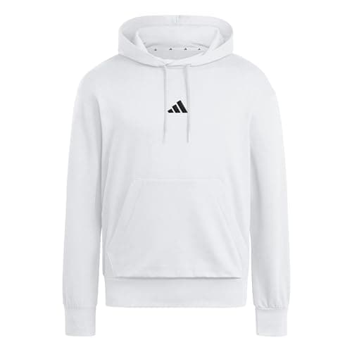 Image of adidas Men's ESSENTIALS FEELCOZY FLEECE HOODIE, white/black, M