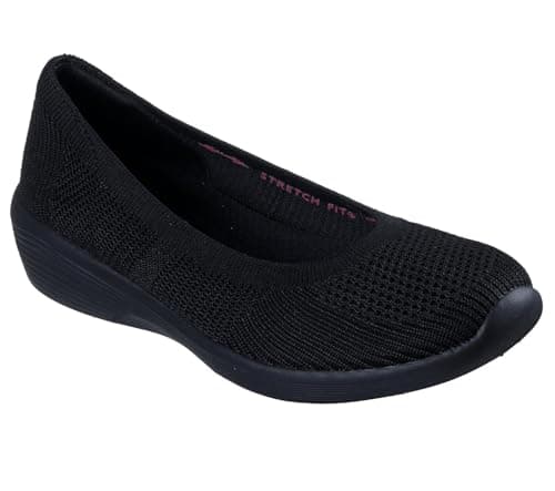 Image of Skechers Women's Arya Fancy You Slip-On Sneakers, Black Knit, 5 UK