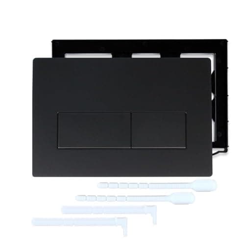 Image of Toilet Cistern Flush Plate, Dual Buttons, Replacement for Sigma 01/20/30/50 Series (Black)