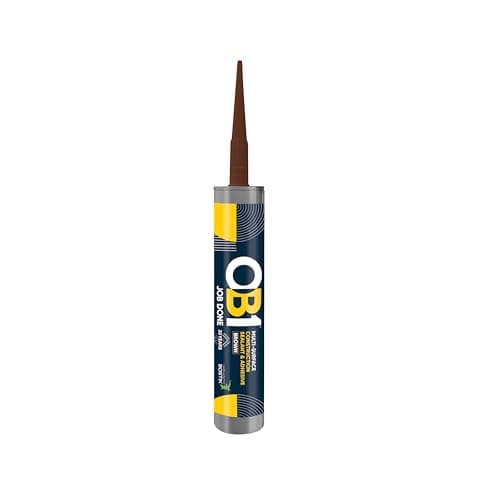Image of OB1 Brown Multi-Surface Construction Sealant & Adhesive - Hybrid Polymer - Excellent Chemical Resistance - Water & Weather Resistant - 290ml