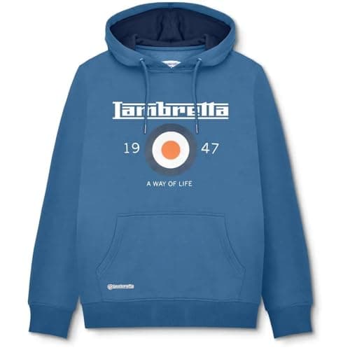 Image of Lambretta Mens Target Pullover Hooded Sweatshirt Hoodie - Dark Blue - 4XL
