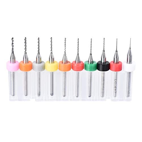 Image of sourcing map PCB Drill Bits 0.3mm-1.2mm Tungsten Carbide Rotary Tool Jewelry CNC Engraving Print Circuit Board Micro Drill Bits 1/8 Inch Shank 1 Set (10 Pcs)