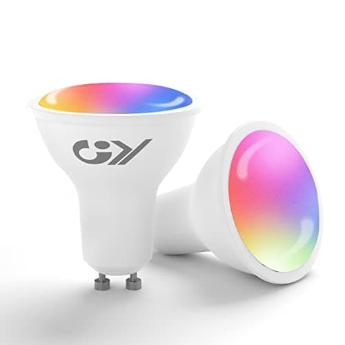 Image of GY GU10 Smart Bulb,RGBCW Dimmable Colour Changing Alexa Light Bulbs,Compatible with Alexa&Google Home WiFi Light Bulbs(2.4GHz WiFi Only) 7W 500LM, 2 Packs