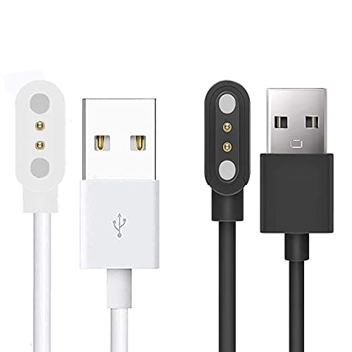 Image of Compatible with Harry Lime Smart Watch Charger, 2 Pin Magnetic USB Replacement Charging Compatible with Harry Lime Smart Watch HA07-20011.69 Inches (2 pack-Black+White)
