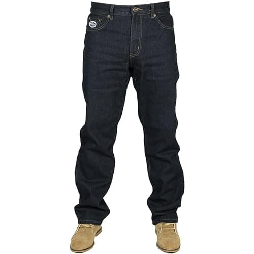 Image of Forge Men's Jeans King Size Straight Fit Button Fastening Pant 30 to 60-40 Short Indigo