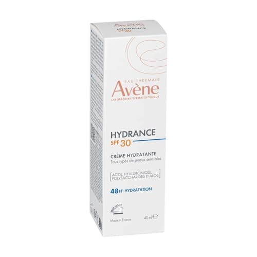 Image of AVENE Hydrance - SPF 30 Light Hydrating Cream - 24H Moisturising Emulsion - Protects, Softens & Comforts - With Avène Thermal Spring Water & Cohederm™ - Dehydrated Sensitive Skin - 40 ml