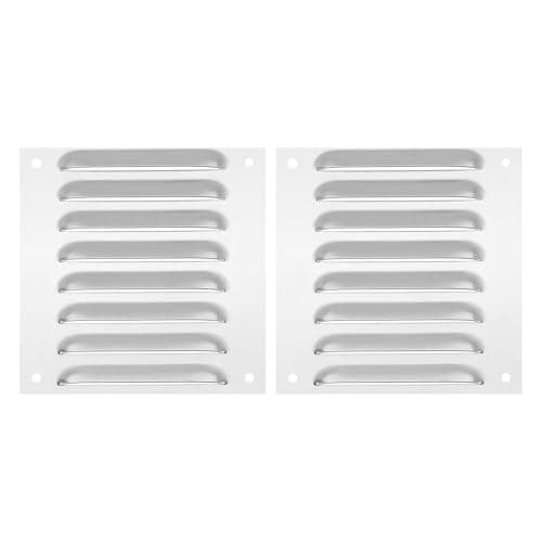 Image of PATIKIL 5 x 5 Inch 304 Stainless Steel Vent Cover, 2 Pack Screen Air Grille Ventilation Cover HVAC Louvered Grill for Home Kitchen Fireplace Bathroom Wall Ceiling, Silver Tone