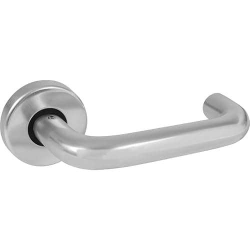 Image of Dalepax Aluminium Round Bar Lever on Rose Door Handles Satin