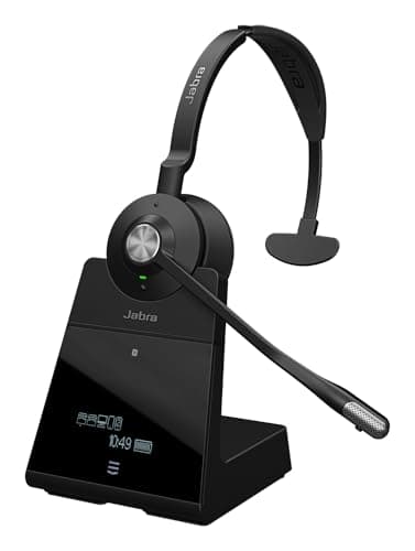 Image of Jabra Engage 75 SE Headset with headband pad, Base, Power supply, 1.5m USB-C to USB-A Cable, Desk phone cable, Quick start guide, Warranty and warning (safety leaflets)