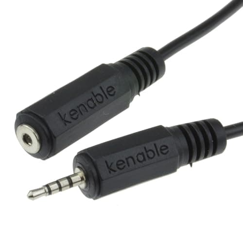 Image of kenable 4 Pole 3 Bands 2.5mm Male to Female Jack Extension AV Cable Lead 5m