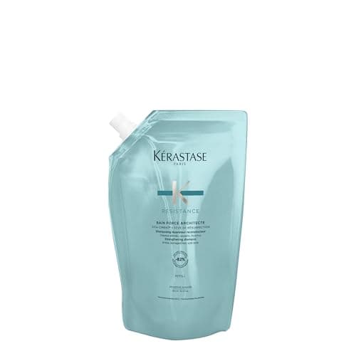 Image of Kérastase Resistance, Daily Strengthening Shampoo, For Brittle, Damaged Hair & Split Ends, With Vita-Ciment Complex, Bain Force Architecte, 500ml Refill