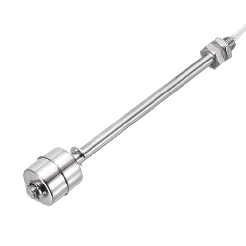Image of sourcing map Stainless Steel Float Switch, 100mm Rod 110V DC 0.2A Vertical Water Level Sensor M10 Thread Single Tank Liquid Level Controller for Pump/Alarm