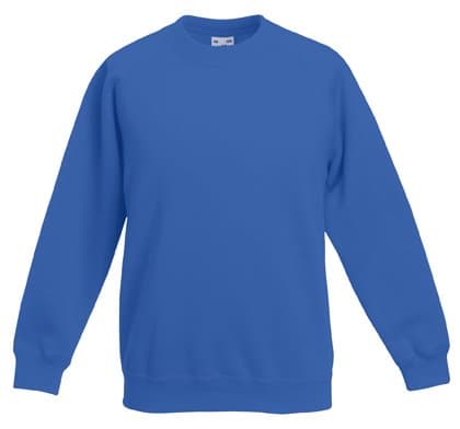 Image of Fruit of the Loom Childrens Set-In Sleeve Sweatshirt, Royal, 3-4