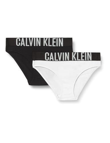 Image of Calvin Klein Girls 2Pk Bikini G80G800729 Brief, BLACK (Pvhblack/Brightwhite), 10-12 Years