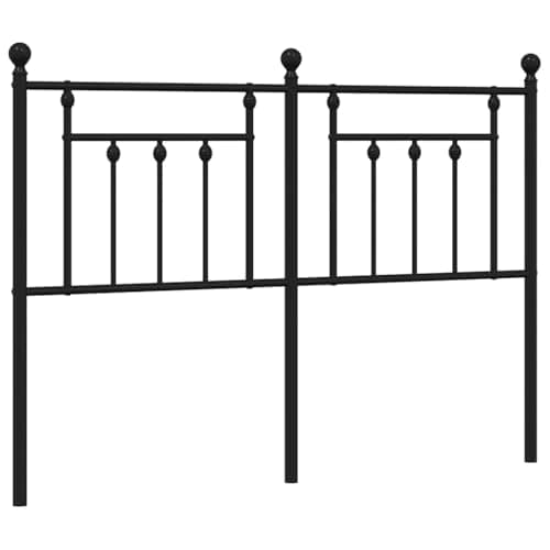Image of vidaXL Black Metal Headboard - Powder-coated Steel Bed Panel for 150 cm Wide Mattresses - Classy Home Bedroom Furniture