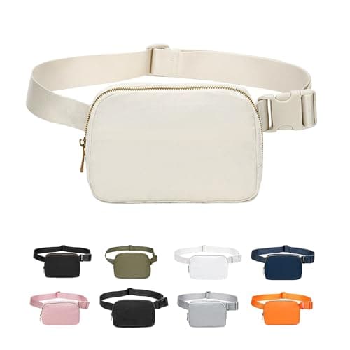 Image of JENCVNL Belt Bag for Women Men, Fashion Bumbags for Ladies Small Crossbody Bags Fanny Pack Lightweight Waist Pack with Adjustable Strap for Running Hiking Workout Traveling (Beige)