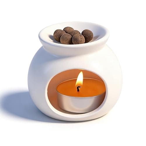 Image of Candle Melts Burner, White Wax Melt Burners, Minimalist Oil Burners for Wax Melts Essential Oils, Wax Melts Burner for Home Office Decor (No Candle)