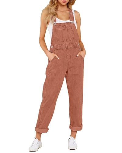 Image of Vetinee Red Jumpsuit for Women Womens Dungarees Uk Brick Red Size Large Fits UK Size 16 - UK Size 18