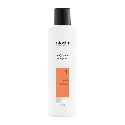 Image of Nioxin System 4 Scalp + Hair Shampoo - Hair Thickening Shampoo For Coloured, Dry and Damaged Hair with Progressed Thinning - with Biotin and Niacinamide, 300ml