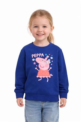 Image of Peppa Pig Girls Sweatshirt, Navy Blue, Age 2-3 Years