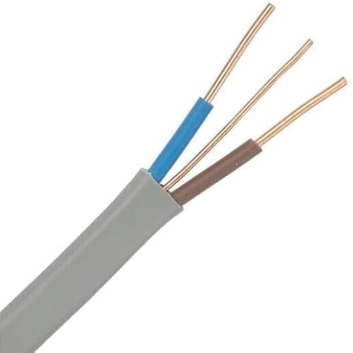 Image of JAFSAL ONLINE Electrical Grey Twin & Earth Cable Lighting Electric Wire for Industrial & Domestic Wiring (1.5mm, 1.5m)