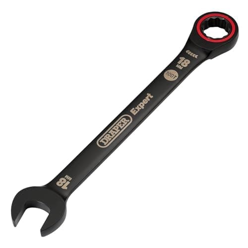 Image of Draper 03891 Expert HI-TORQ Metric Ratchet Combination Spanner, 18mm, Black