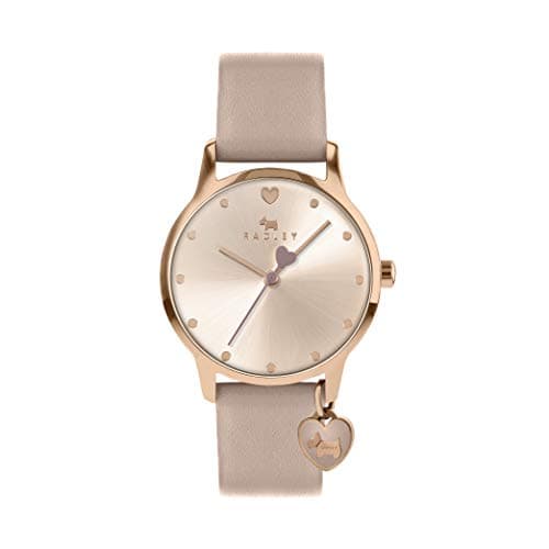 Image of RADLEY Heart Dial Ladies Cobweb Leather Strap Heart Charm Watch RY2916A