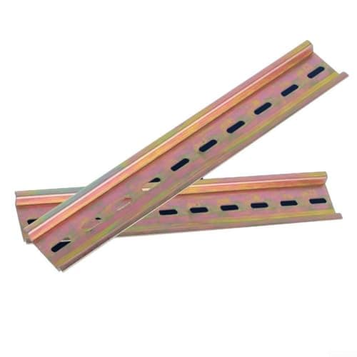 Image of 2 Pack Slotted Aluminum DIN Rail 35mm Width 7.5mm Height for Mounting Relays Contactors and Earth Leakage Protectors in Enclosures (20CM)