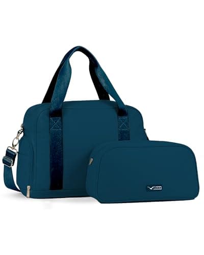 Image of LUGG Duffle & Toiletry Bag Set – Waterproof Travel Bags for Men & Women – Lightweight, Durable 230D Twill Fabric – Fits EasyJet Cabin Size – Expandable Design – Stylish & Spacious Storage - Teal