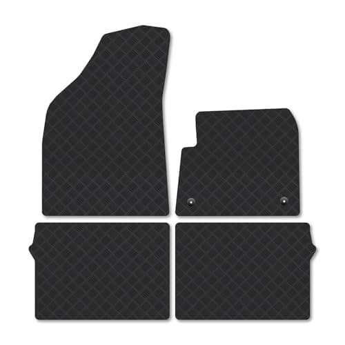 Image of Vauxhall Frontera [Electric] (2025+) Rubber Car Mats Compatible with Accessories Tailored Fit Heavy-Duty Floor Mats Set Waterproof Durable Custom Fit 4 Pieces Water Resistant Easy-Clean With Clips