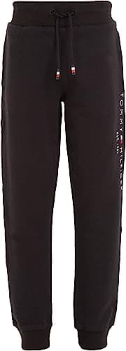 Image of Tommy Hilfiger Kids’ Unisex Essential Organic Cotton Jogging Bottoms, Black (Black), 8 Years