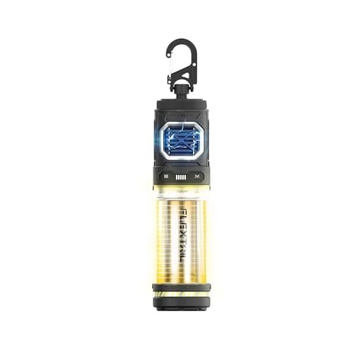 Image of FLEXTAILGEAR Tiny Repel, Portable Mosquito Repellent Light, Camping Lamp,4800mAh Rechargeable Battery,4-level 400Lm Camping Light, IPX5 Waterproof,Outdoor/Indoor, Camping,Backpacke(black)
