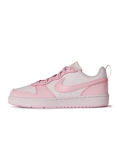 Image of NIKE Unisex Kids Court Borough Lo Recraft Sneaker, White Pink Foam, 5.5 UK